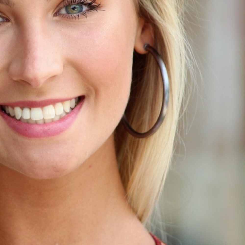 Gun metal Sheila hoop earrings